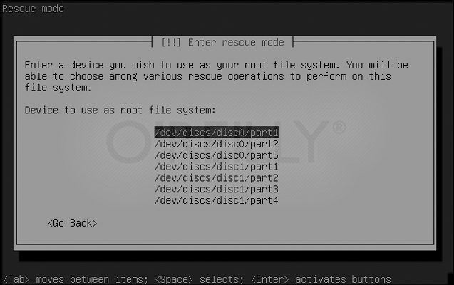 Ubuntu Hacks. Диалоговое окно выбора корневого устройства