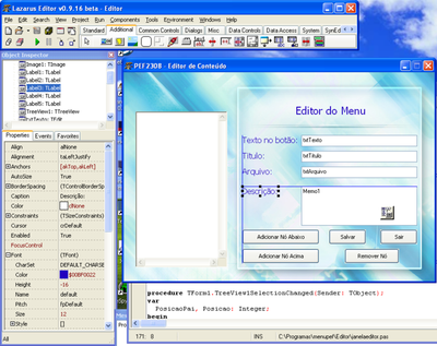 Скриншот Lazarus, IDE для FPC