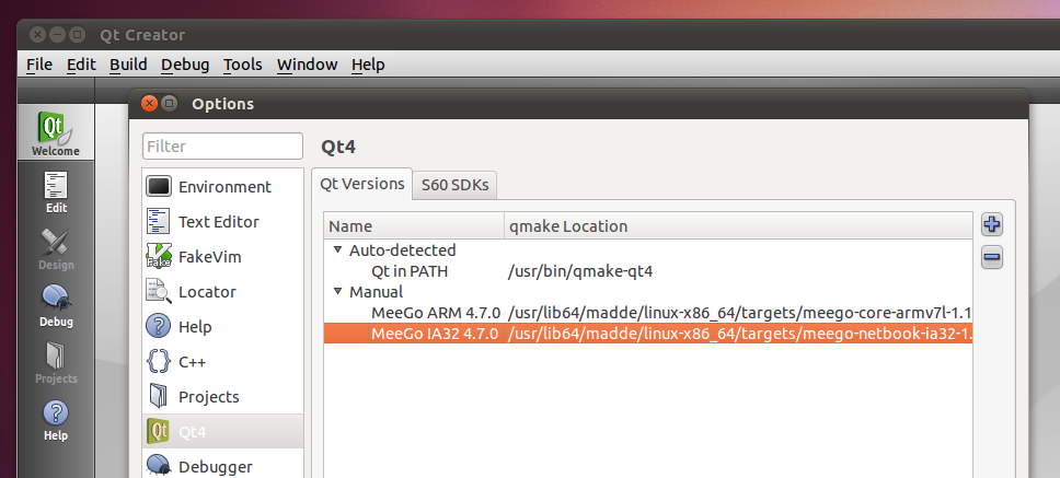 Подключение целевой среды разработки приложений MeeGo в системе Ubuntu