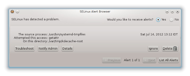 ошибка при обновлении SELinux