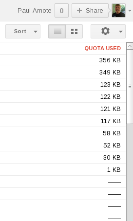 Список файлов в Google Drive