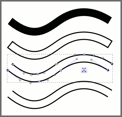 Inkscape: создание параллельных кривых