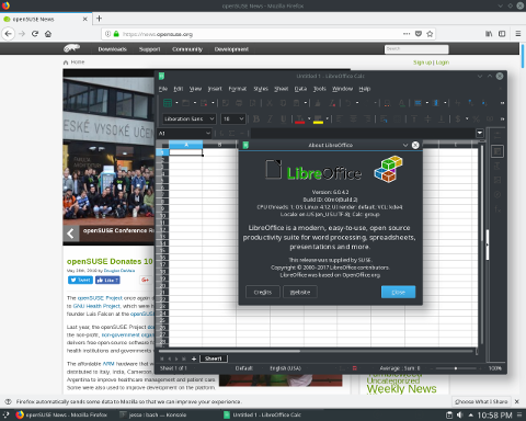 Запущенные Firefox и LibreOffice