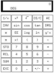 The xcalc GUI.