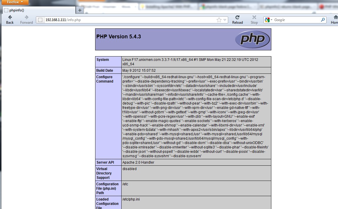 Страница PHP
