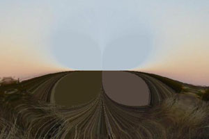 Uluru на закате после применения эффекта implode