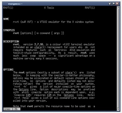 rxvt - эмулятор терминала в Linux