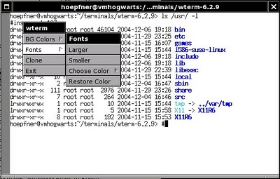 Wterm - эмулятор терминала в Linux