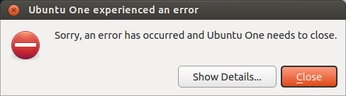 Ошибка в Ubuntu One