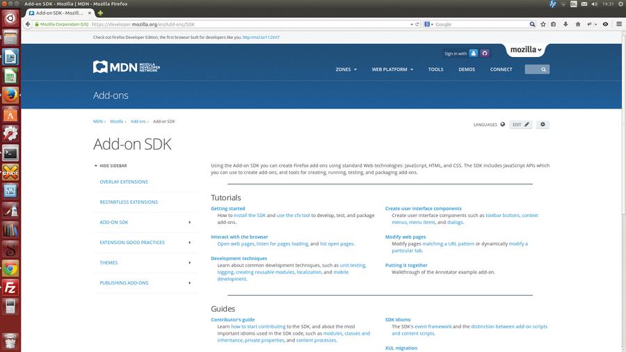 SDK для разработки дополнений снабжен отличной документацией, доступной по адресу http://developer.mozilla.org/en/Add-ons/SDK