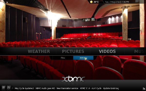 XBMC - доступные видео-приложения