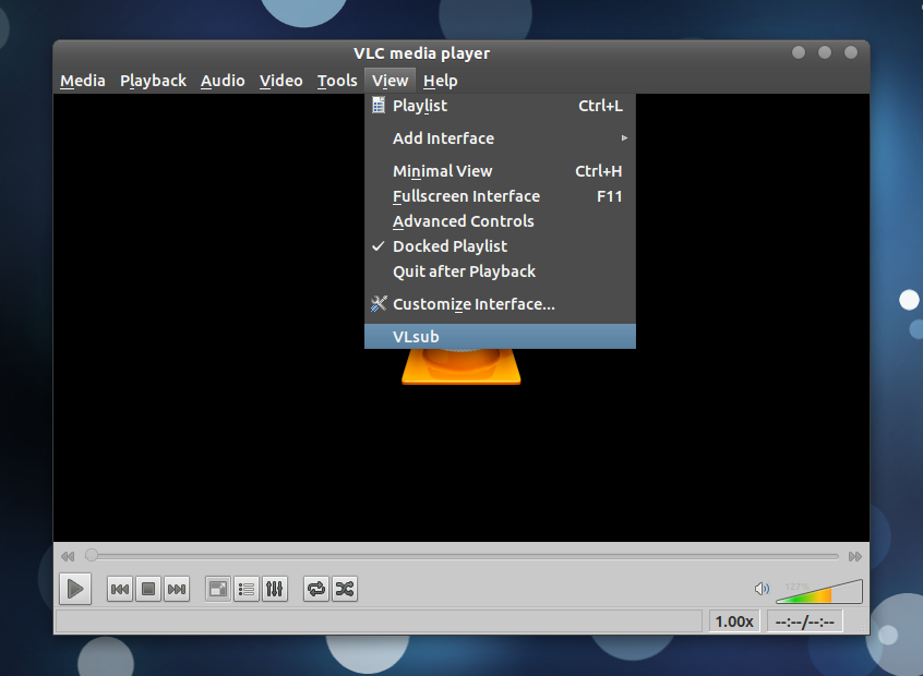 VLSub в меню VLC
