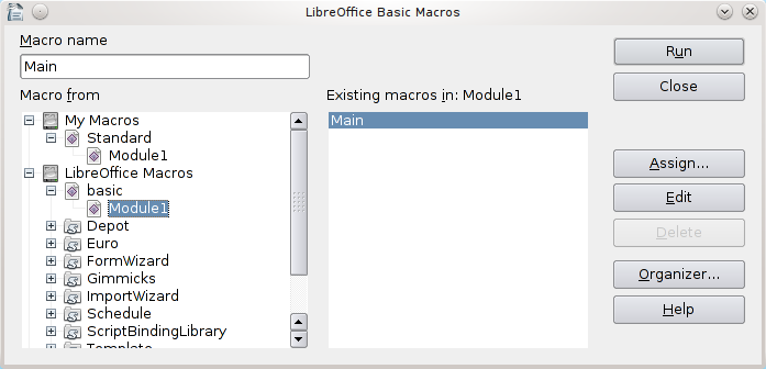 LibreOffice Basic Macros