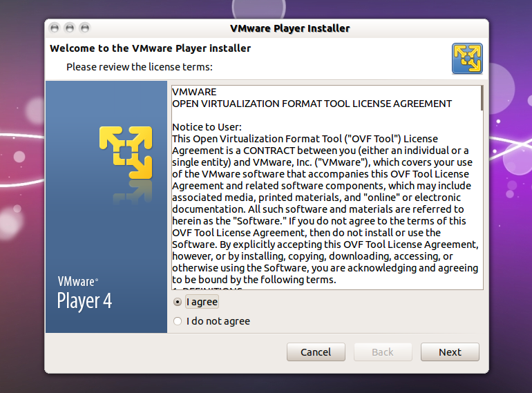 Установка VMware Player 4.03 в Ubuntu 12.04