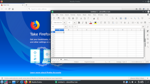 Работа Firefox и LibreOffice