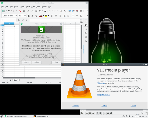 openSUSE 42.2 - работающие LibreOffice и VLC